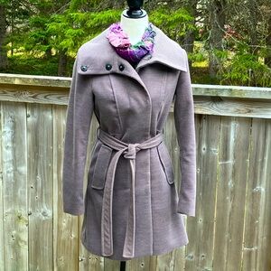 Stylish Grey-Ish/Purple Belted Coat